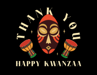 Kwanzaa African Mask  Thank You Card Image Preview
