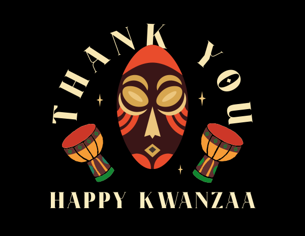 Kwanzaa African Mask  Thank You Card Design Image Preview