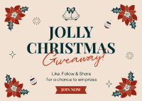 Jolly Christmas Giveaway Postcard Design