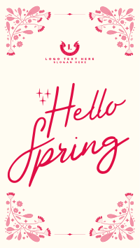 Floral Hello Spring Instagram reel Image Preview