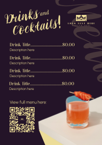 Classy Bar Drinks Menu Image Preview