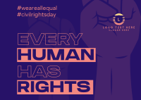 Every Human Has Rights Postcard Design