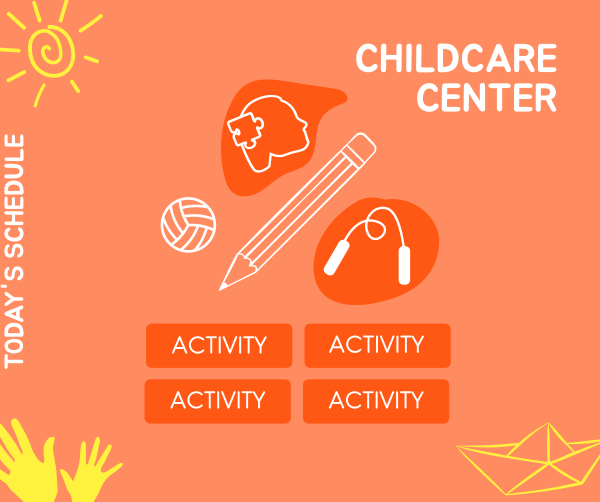 Childcare Center Schedule Facebook Post Design Image Preview