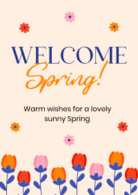 Welcome Spring Greeting Poster Design