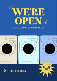 Laundry Store Hours Flyer Design
