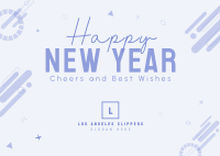 New Year Blob Greeting Postcard Design