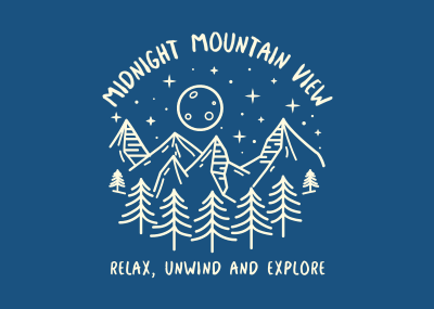 Midnight Mountain View Postcard