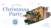 Snowy Christmas Party Facebook Event Cover Design