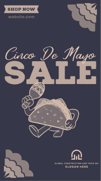 Happy Taco Mascot Sale Instagram Story Design