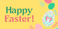 Eggs and Flowers Easter Greeting Twitter Post Image Preview