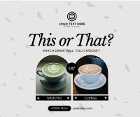 Coffee or Matcha Facebook Post Design