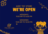 Toy Shop Hours Postcard Design