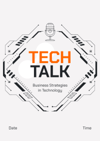 Tech Talk Podcast Poster Design