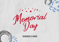 Memorial Day Doodle Postcard Image Preview