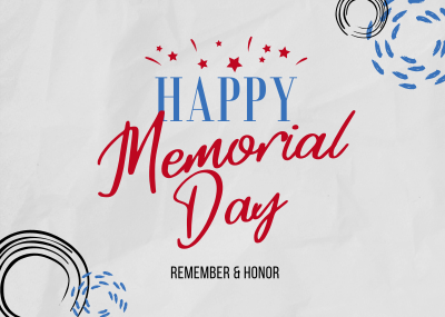 Memorial Day Doodle Postcard Image Preview