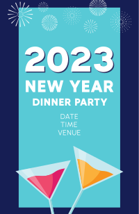 New Year Dinner Party Invitation Design