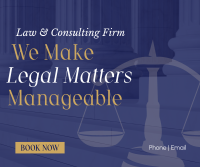 Making Legal Matters Manageable Facebook Post Design