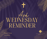 Ash Wednesday Reminder Facebook Post Design