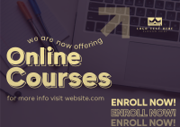 Online Courses Enrollment Postcard Design