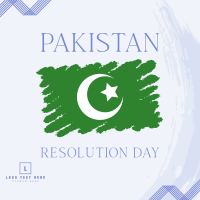 Pakistan Day Brush Flag Linkedin Post Image Preview