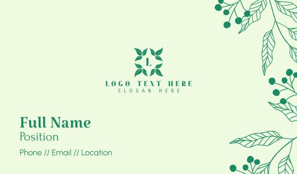 Ornamental Leaves Business Card Design Image Preview