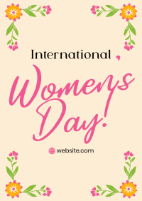 Women's Day Floral Corners Poster Image Preview