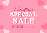 Valentine Hearts Special Sale Postcard Design