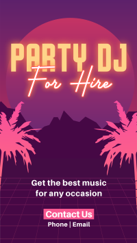 Synthwave DJ Party Service Instagram Story Design