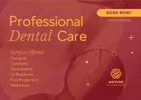 Professional Dental Care Services Postcard Design
