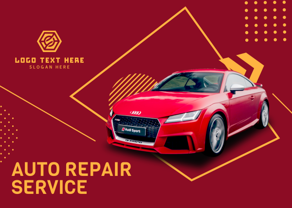 Auto Repair Service Postcard Design Image Preview