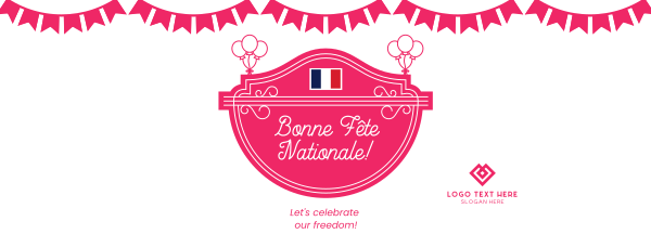 Bastille Day Badge Facebook Cover Design Image Preview