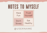 Note to Self List Postcard Image Preview