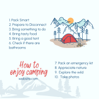 How to enjoy camping Instagram Post Design