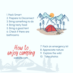 How to enjoy camping Instagram post Image Preview