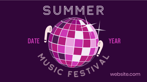 Summer Disco Music Facebook Event Cover Design