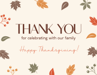 Thanksgiving Autumn Leaves Thank You Card Design