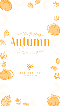 Leaves and Pumpkin Autumn Greeting YouTube Short Design
