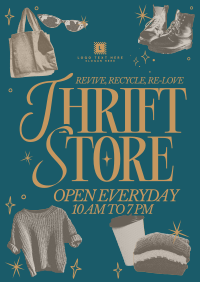 Retro Thrift Shop Poster Design