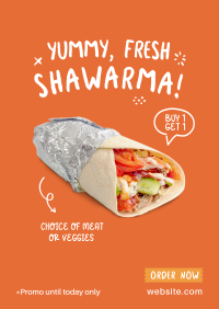 Yummy Shawarma Poster Design