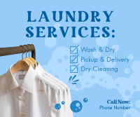 Laundry Services List Facebook Post Design