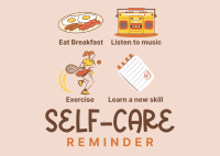 Self-Care Tips Postcard Design