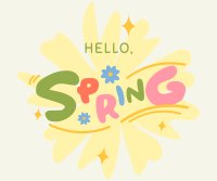 Playful Hello Spring Facebook Post Design