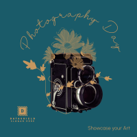 Old Camera and Flowers Instagram Post Design