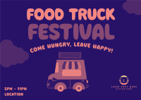 Cute Food Truck  Postcard Design