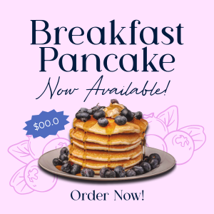 Breakfast Blueberry Pancake Instagram post Image Preview