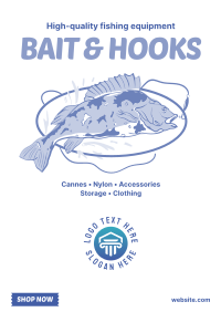 Bait & Hooks Fishing Poster Design