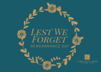 Geometric Poppy Remembrance Day Postcard Design