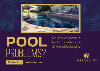 Pool Problems Maintenance Postcard Image Preview