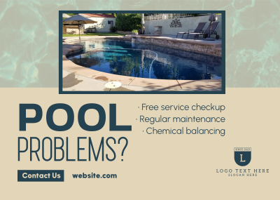 Pool Problems Maintenance Postcard Image Preview