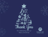 Christmas Tree Collage Thank You Card Image Preview